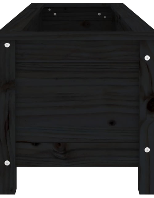 Загрузите изображение в средство просмотра галереи, Strat înălțat de grădină, negru, 119,5x40x39 cm, lemn masiv pin - Lando
