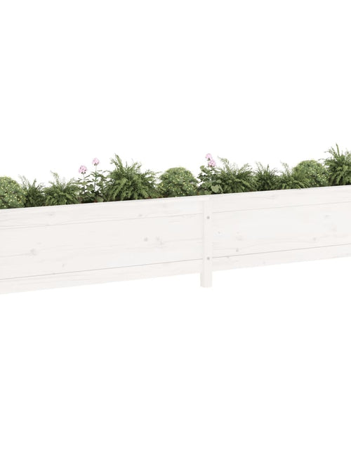 Загрузите изображение в средство просмотра галереи, Strat înălțat de grădină, alb, 199,5x40x39 cm, lemn masiv pin - Lando
