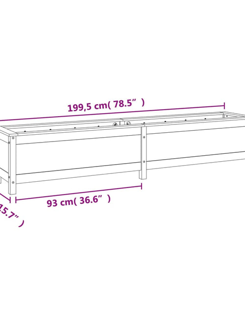 Încărcați imaginea în vizualizatorul Galerie, Strat înălțat grădină maro miere 199,5x40x39 cm lemn masiv pin - Lando
