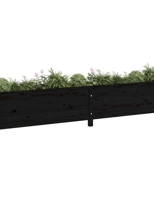Încărcați imaginea în vizualizatorul Galerie, Strat înălțat de grădină, negru, 199,5x40x39 cm, lemn masiv pin - Lando
