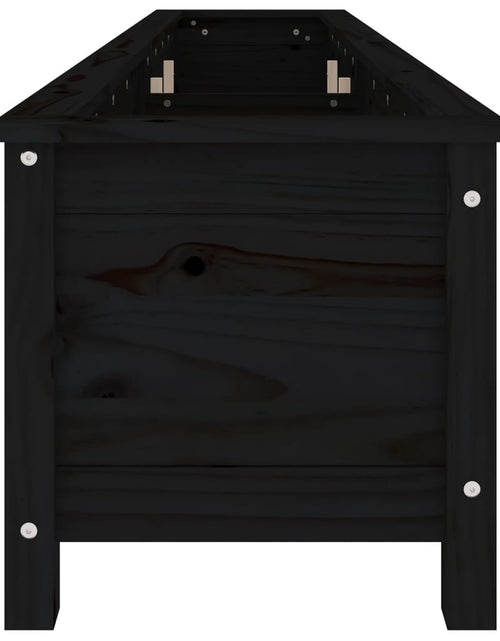 Загрузите изображение в средство просмотра галереи, Strat înălțat de grădină, negru, 199,5x40x39 cm, lemn masiv pin - Lando
