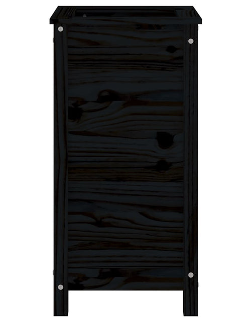 Încărcați imaginea în vizualizatorul Galerie, Jardinieră de grădină, negru, 40x40x78 cm, lemn masiv de pin - Lando
