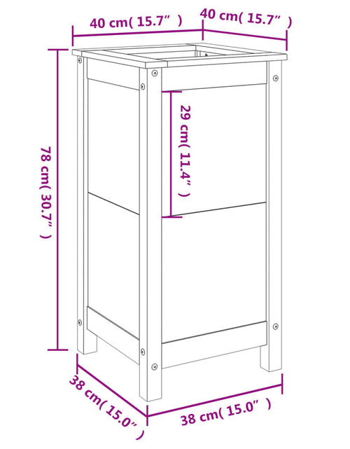Încărcați imaginea în vizualizatorul Galerie, Jardinieră de grădină, 40x40x78 cm, lemn masiv Douglas - Lando

