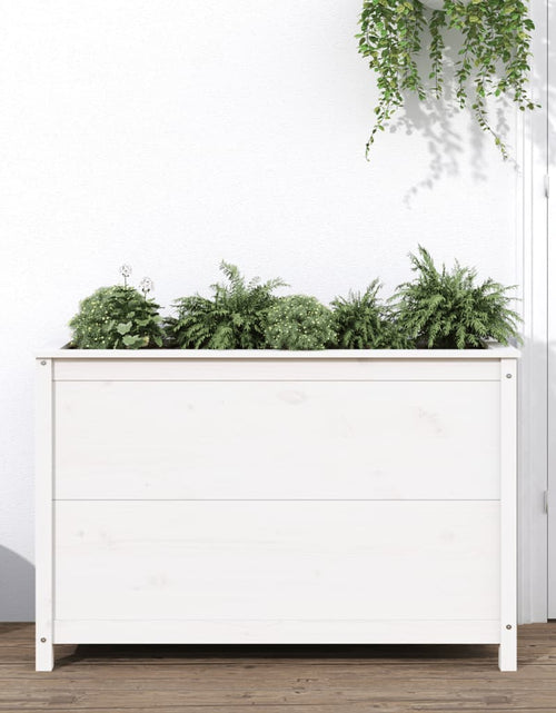 Încărcați imaginea în vizualizatorul Galerie, Strat înălțat de grădină, alb, 119,5x40x78 cm, lemn masiv pin - Lando
