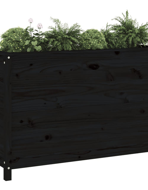 Încărcați imaginea în vizualizatorul Galerie, Strat înălțat de grădină, negru, 119,5x40x78 cm, lemn masiv pin - Lando
