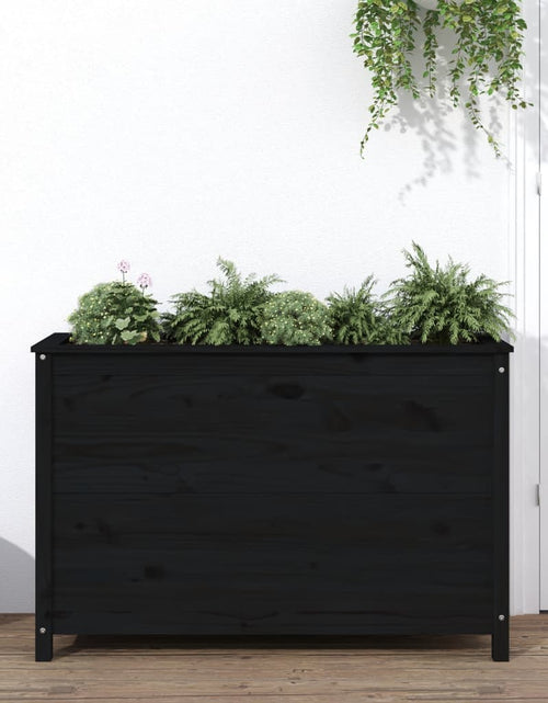 Încărcați imaginea în vizualizatorul Galerie, Strat înălțat de grădină, negru, 119,5x40x78 cm, lemn masiv pin - Lando
