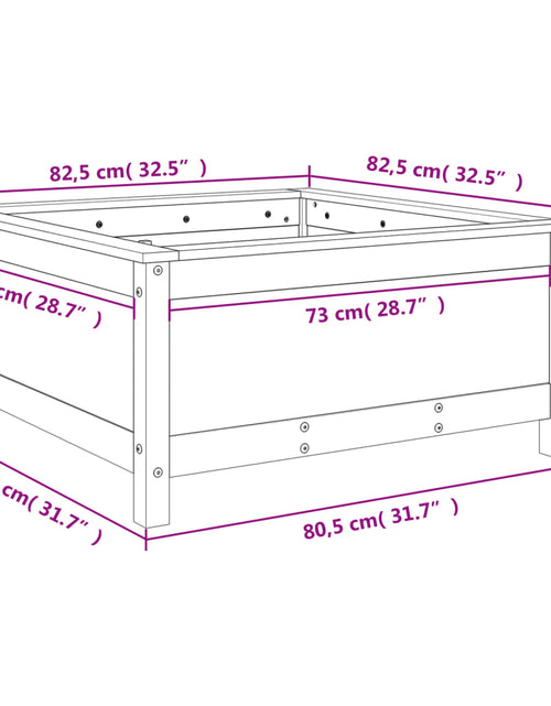Încărcați imaginea în vizualizatorul Galerie, Jardinieră de grădină, gri, 82,5x82,5x39 cm, lemn masiv pin - Lando

