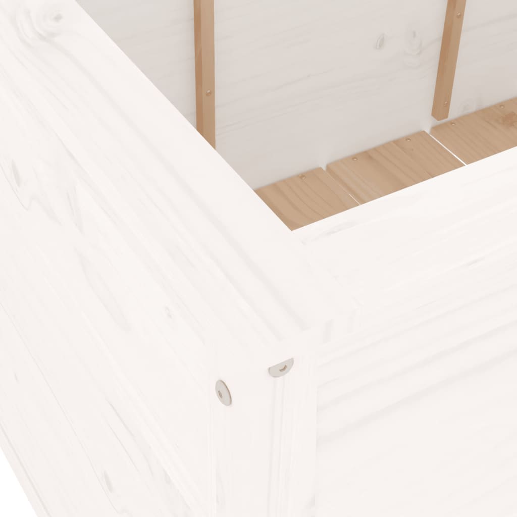Strat înălțat de grădină, alb, 119,5x82,5x78 cm, lemn masiv pin - Lando