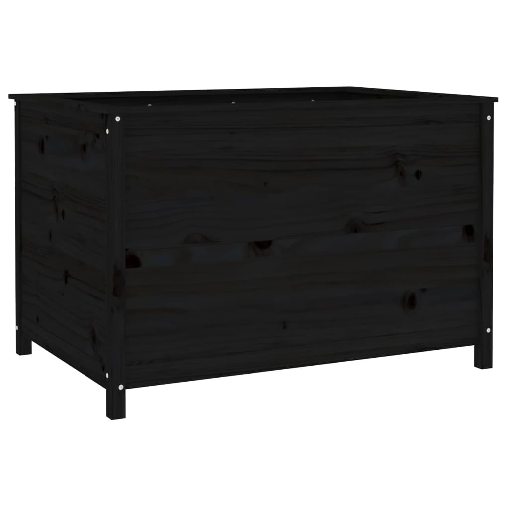 Strat înălțat de grădină negru 119,5x82,5x78 cm lemn masiv pin - Lando