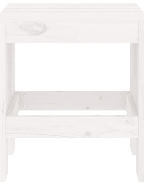 Загрузите изображение в средство просмотра галереи, Taburete de grădină, 2 buc., alb, 40x36x45 cm, lemn masiv pin - Lando
