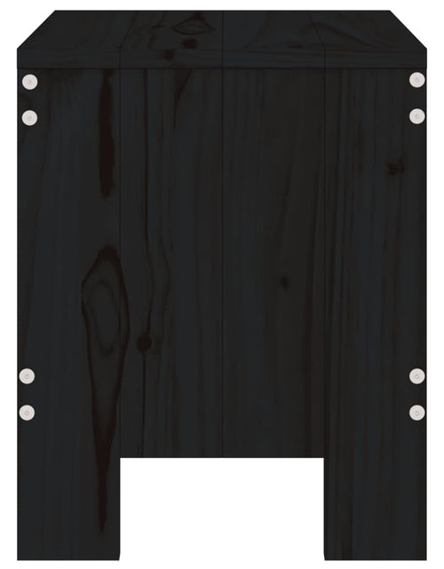 Încărcați imaginea în vizualizatorul Galerie, Taburete de grădină, 2 buc., negru, 40x36x45 cm, lemn masiv pin - Lando
