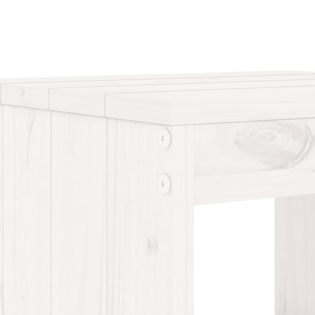 Taburete de bar, 2 buc., alb, 40x36x75 cm, lemn masiv de pin - Lando