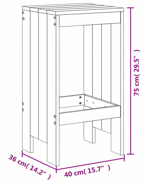 Încărcați imaginea în vizualizatorul Galerie, Taburete de bar, 2 buc., alb, 40x36x75 cm, lemn masiv de pin - Lando
