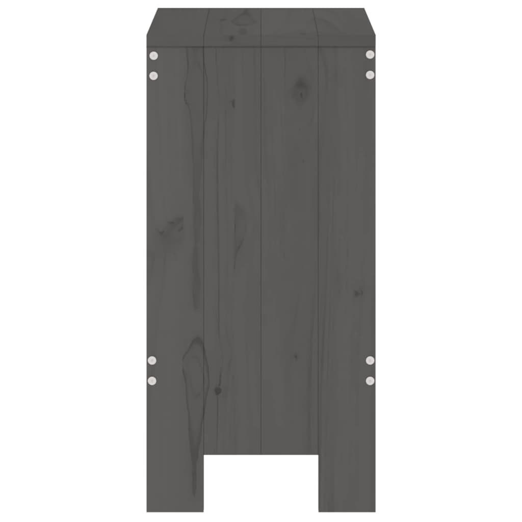 Taburete de bar, 2 buc., gri, 40x36x75 cm, lemn masiv de pin - Lando