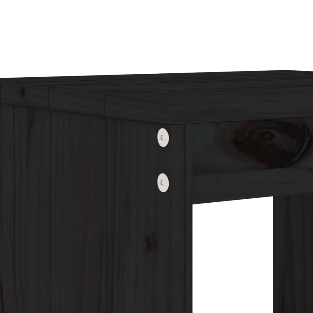Taburete de bar, 2 buc., negru, 40x36x75 cm, lemn masiv de pin - Lando