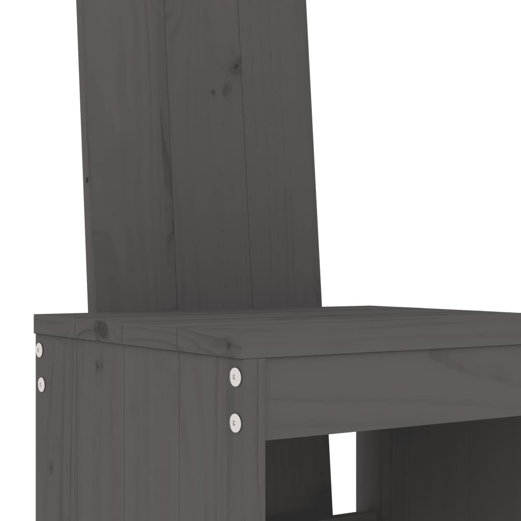 Scaune de bar, 2 buc., gri, 40x42x120 cm, lemn masiv de pin - Lando