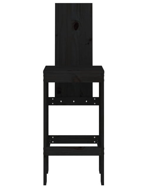 Загрузите изображение в средство просмотра галереи, Scaune de bar, 2 buc., negru, 40x42x120 cm, lemn masiv de pin - Lando
