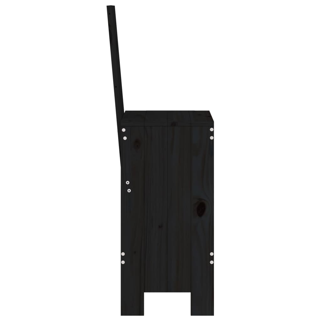 Scaune de bar, 2 buc., negru, 40x42x120 cm, lemn masiv de pin - Lando
