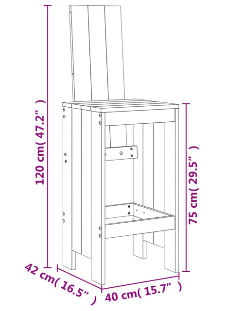 Încărcați imaginea în vizualizatorul Galerie, Scaune de bar, 2 buc., 40x42x120 cm, lemn masiv Douglas - Lando
