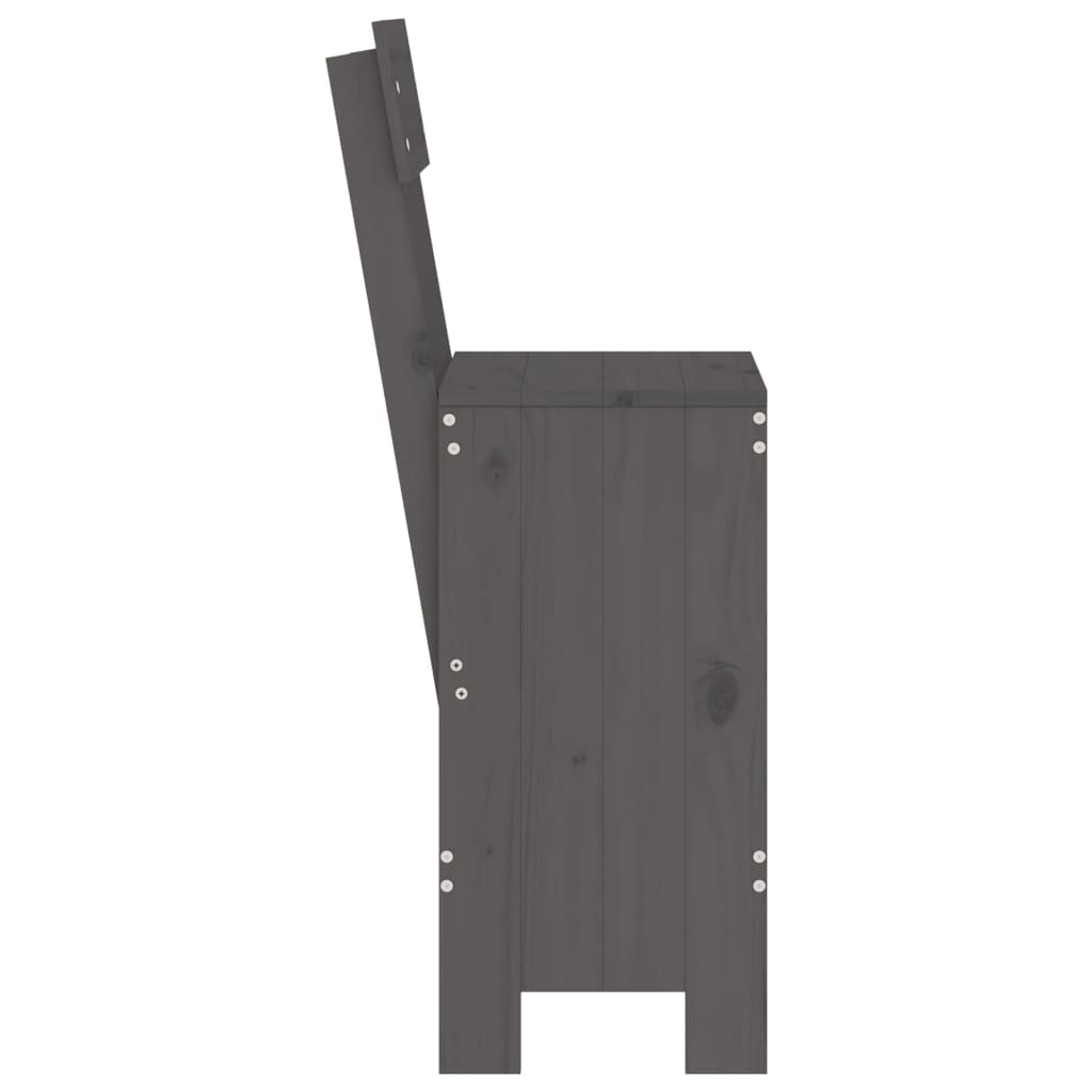 Taburete de bar, 2 buc., gri, 40x48,5x115,5 cm, lemn masiv pin - Lando