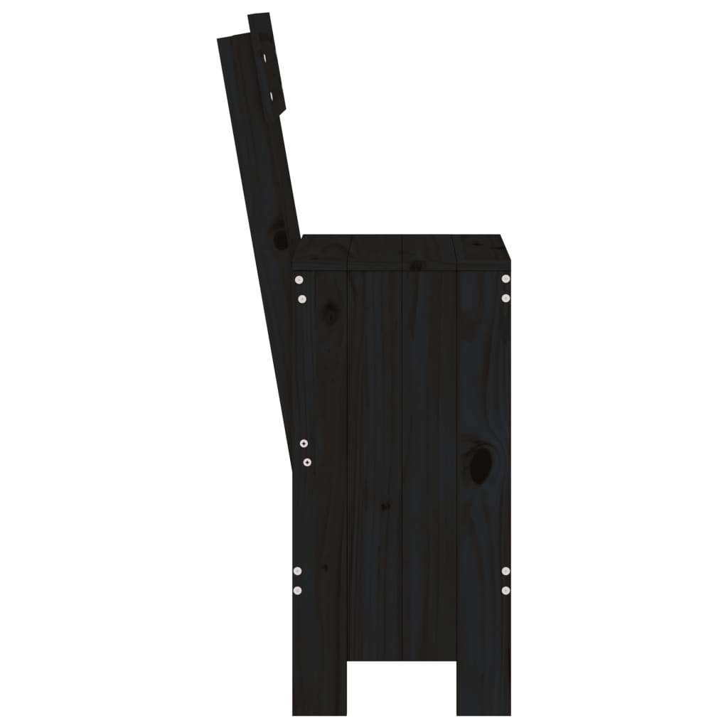 Taburete de bar, 2 buc., negru, 40x48,5x115,5 cm lemn masiv pin - Lando