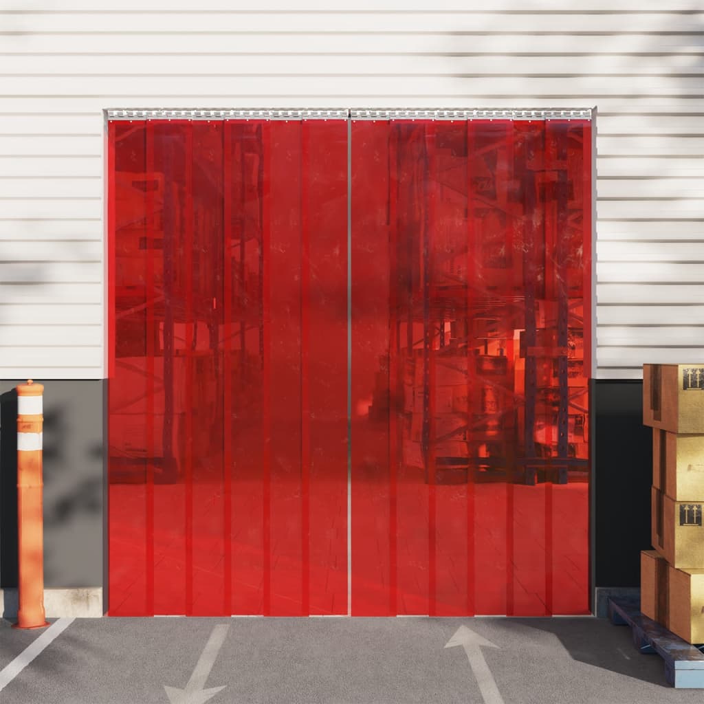 Perdea pentru ușă, roșu, 300 mmx2,6 mm 10 m, PVC - Lando