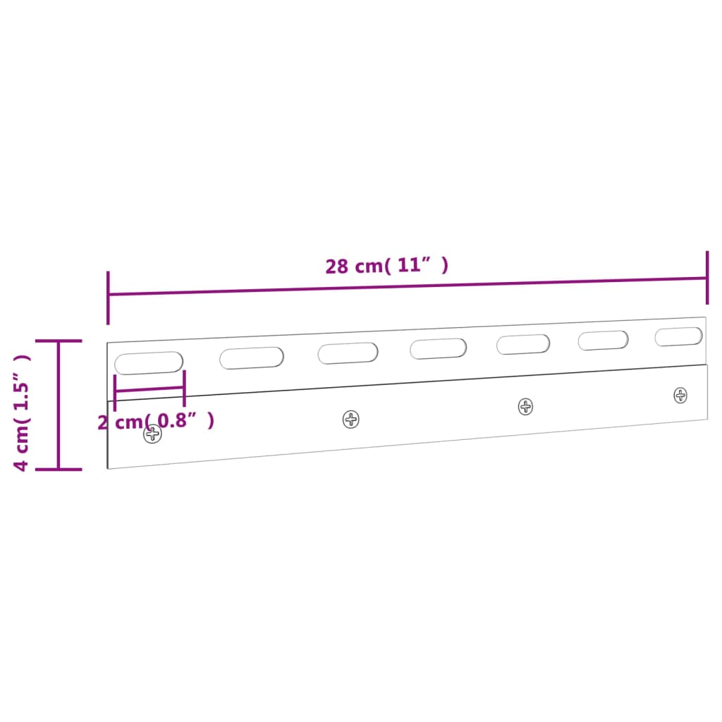 Plăci de conectare, 4 buc., argintiu, 28 cm, oțel inoxidabil Lando - Lando