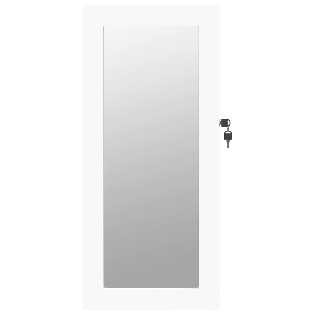Dulap de bijuterii cu oglindă de perete, alb, 30x8,5x67 cm Lando - Lando