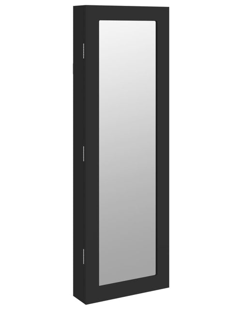Încărcați imaginea în vizualizatorul Galerie, Dulap de bijuterii &amp; oglindă montat pe perete negru 30x8,5x90cm Lando - Lando
