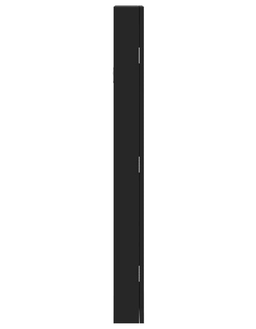 Încărcați imaginea în vizualizatorul Galerie, Dulap de bijuterii &amp; oglindă montat pe perete negru 30x8,5x90cm Lando - Lando
