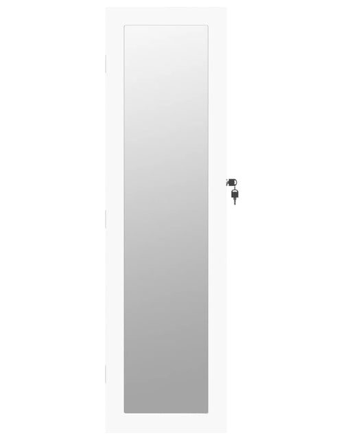 Загрузите изображение в средство просмотра галереи, Dulap de bijuterii cu oglindă de perete, alb, 30x8,5x106 cm Lando - Lando
