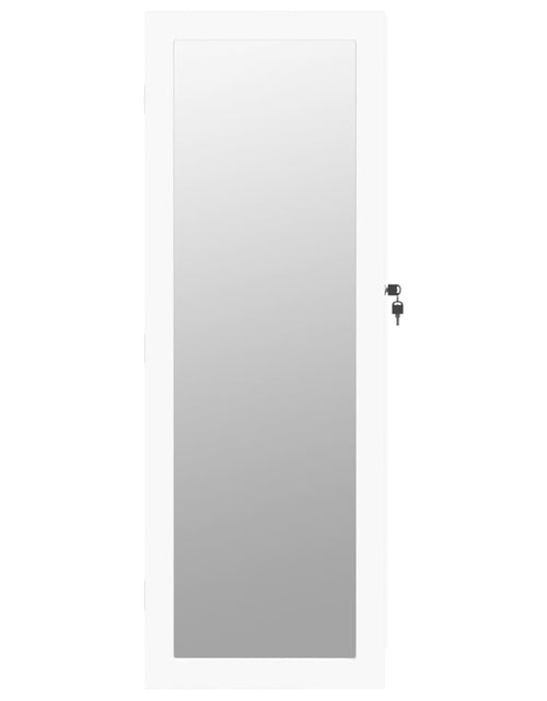 Загрузите изображение в средство просмотра галереи, Dulap de bijuterii cu oglindă de perete, alb, 37,5x10x106 cm Lando - Lando
