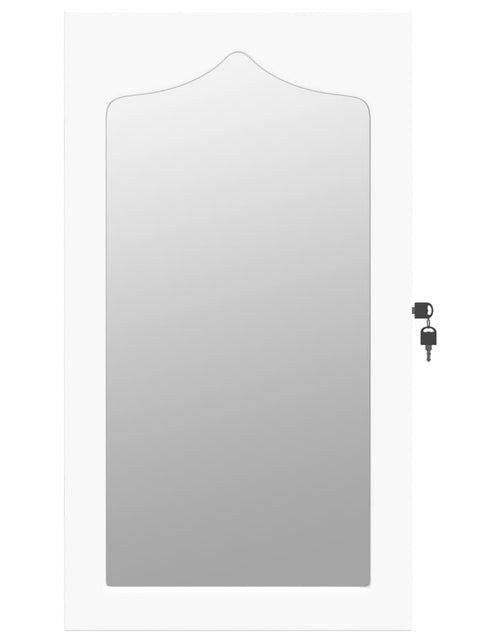 Încărcați imaginea în vizualizatorul Galerie, Dulap de bijuterii cu oglindă de perete, alb, 37,5x10x67 cm Lando - Lando
