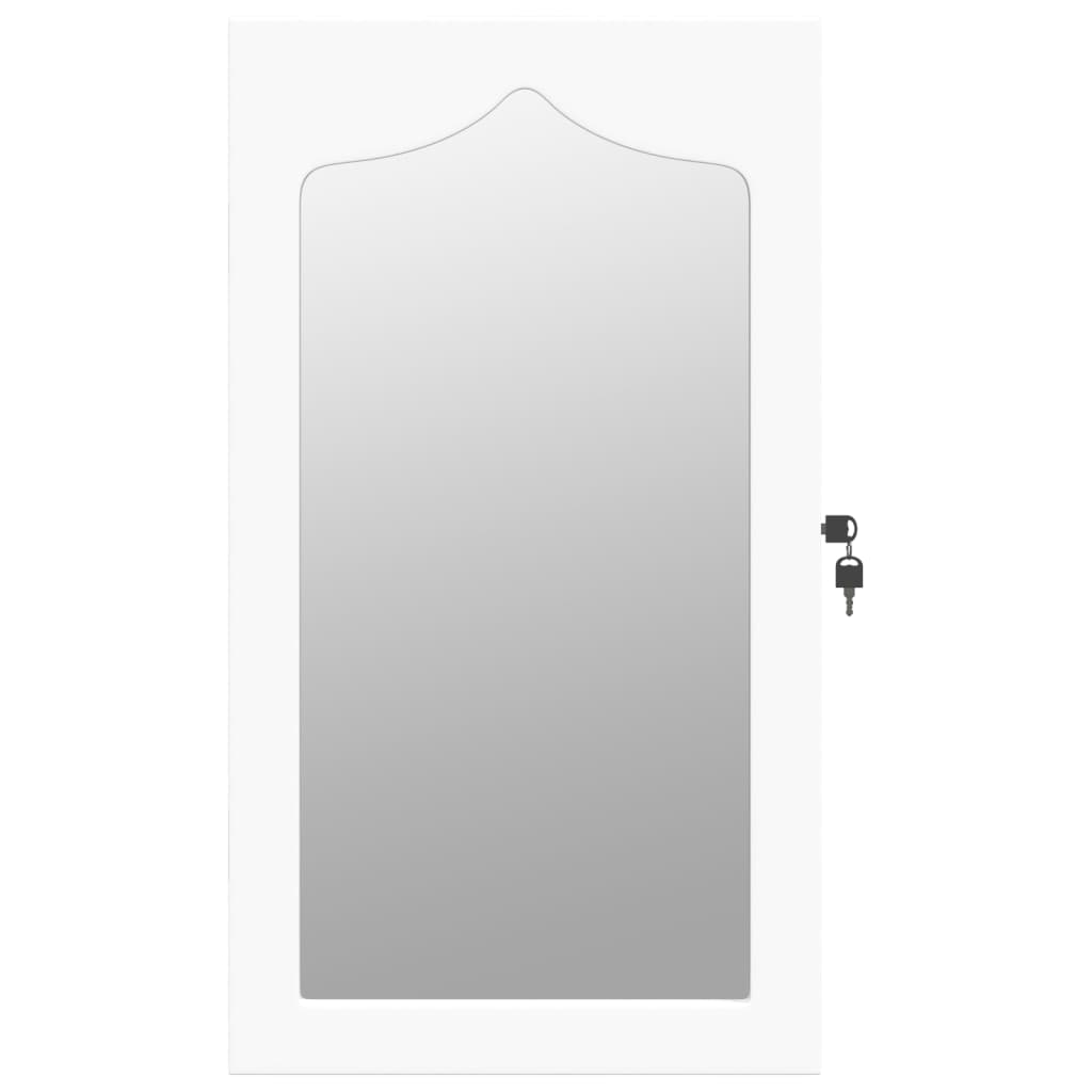 Dulap de bijuterii cu oglindă de perete, alb, 37,5x10x67 cm Lando - Lando