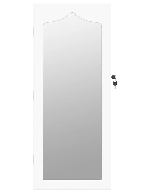 Încărcați imaginea în vizualizatorul Galerie, Dulap de bijuterii cu oglindă de perete, alb, 37,5x10x90 cm Lando - Lando
