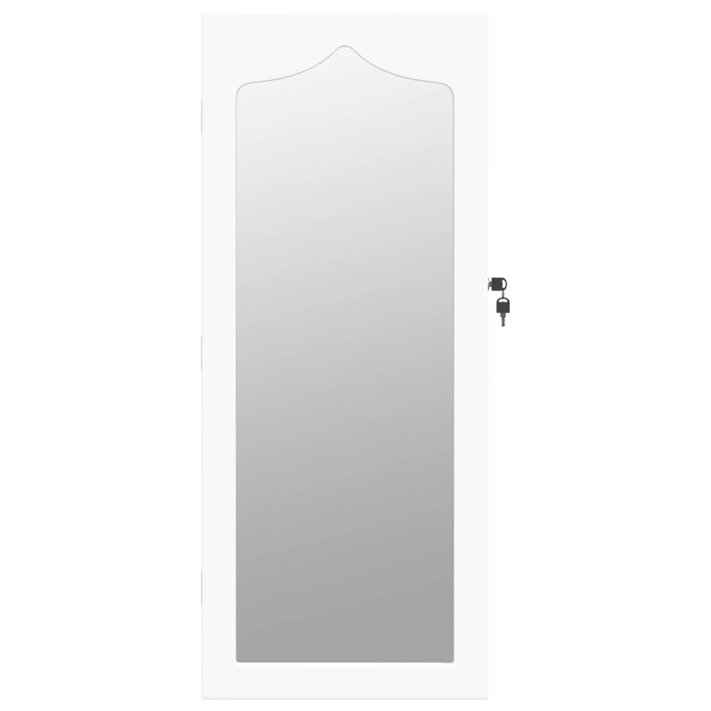Dulap de bijuterii cu oglindă de perete, alb, 37,5x10x90 cm Lando - Lando