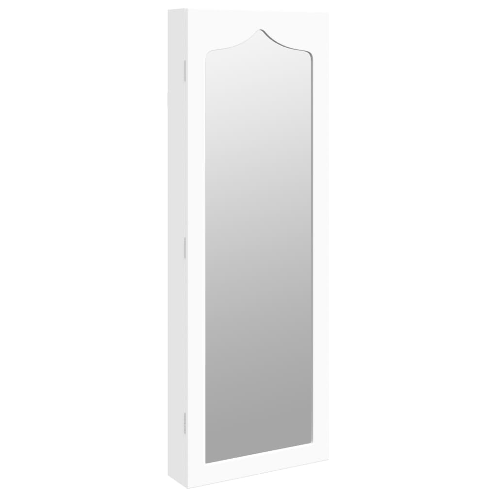 Dulap de bijuterii cu oglindă de perete, alb, 37,5x10x106 cm - Lando