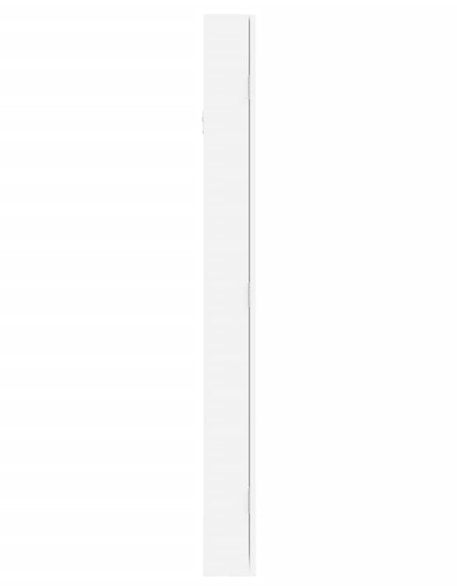 Încărcați imaginea în vizualizatorul Galerie, Dulap de bijuterii cu oglindă de perete, alb, 37,5x10x106 cm - Lando
