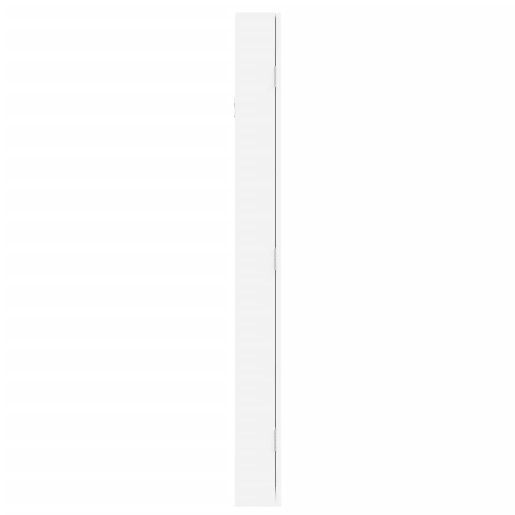 Dulap de bijuterii cu oglindă de perete, alb, 37,5x10x106 cm - Lando