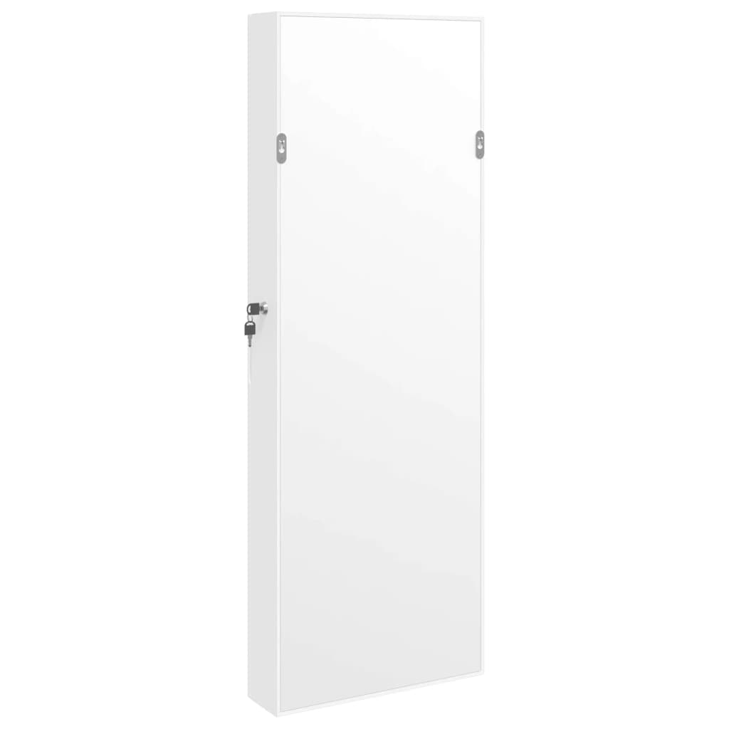 Dulap de bijuterii cu oglindă de perete, alb, 37,5x10x106 cm - Lando