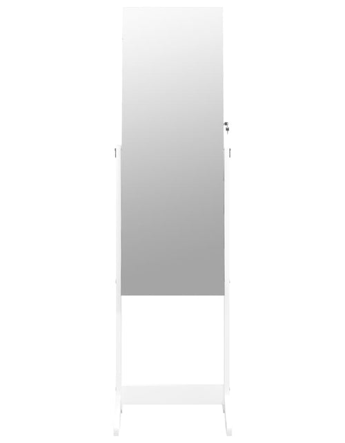 Încărcați imaginea în vizualizatorul Galerie, Dulap de bijuterii cu oglindă independent, alb, 42x38x152 cm Lando - Lando
