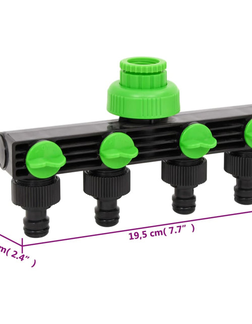 Încărcați imaginea în vizualizatorul Galerie, Adaptor pentru robinet 4 căi verde/negru 19,5x6x11 cm ABS și PP Lando - Lando
