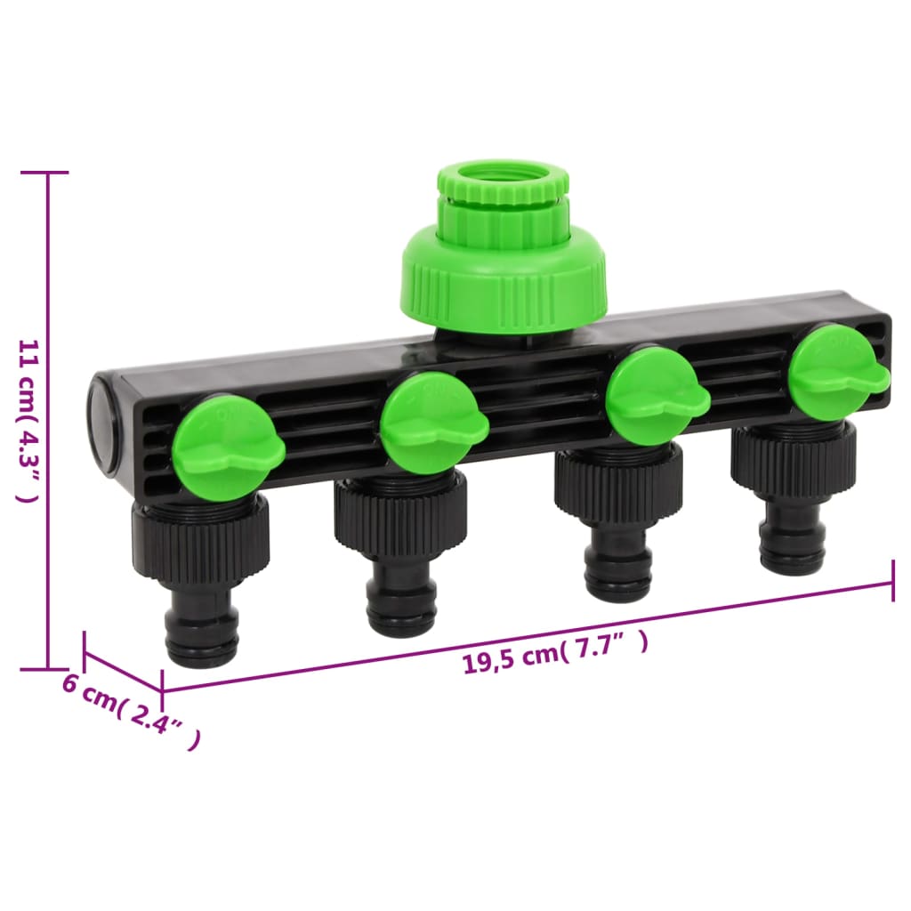 Adaptor pentru robinet 4 căi verde/negru 19,5x6x11 cm ABS și PP Lando - Lando