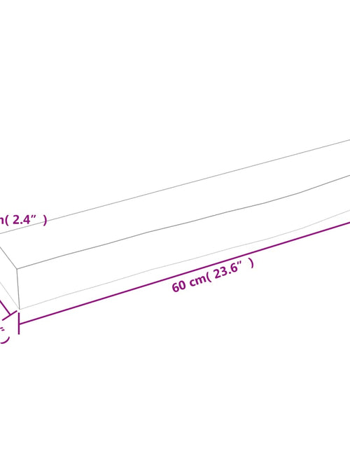 Încărcați imaginea în vizualizatorul Galerie, Poliță de perete, 60x10x6 cm, lemn masiv de stejar netratat Lando - Lando
