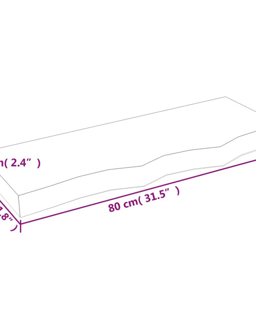 Încărcați imaginea în vizualizatorul Galerie, Poliță de perete, 80x30x6 cm, lemn masiv de stejar netratat Lando - Lando
