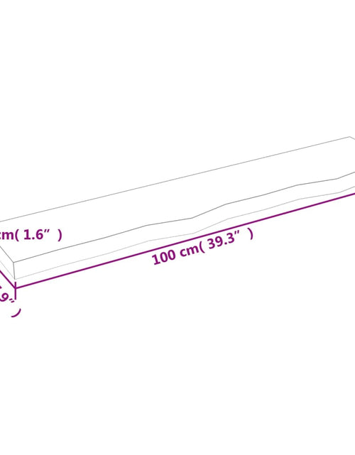 Încărcați imaginea în vizualizatorul Galerie, Poliță de perete, 100x20x4 cm, lemn masiv de stejar netratat Lando - Lando

