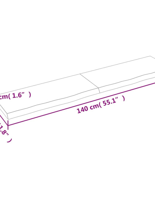 Încărcați imaginea în vizualizatorul Galerie, Poliță de perete, 140x30x4 cm, lemn masiv de stejar netratat Lando - Lando
