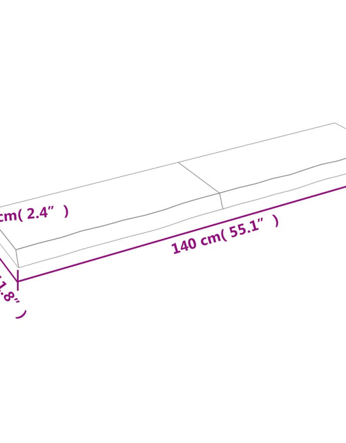 Загрузите изображение в средство просмотра галереи, Poliță de perete, 140x30x6 cm, lemn masiv de stejar netratat Lando - Lando

