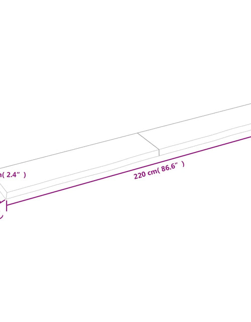 Încărcați imaginea în vizualizatorul Galerie, Poliță de perete, 220x30x6 cm, lemn masiv de stejar netratat Lando - Lando
