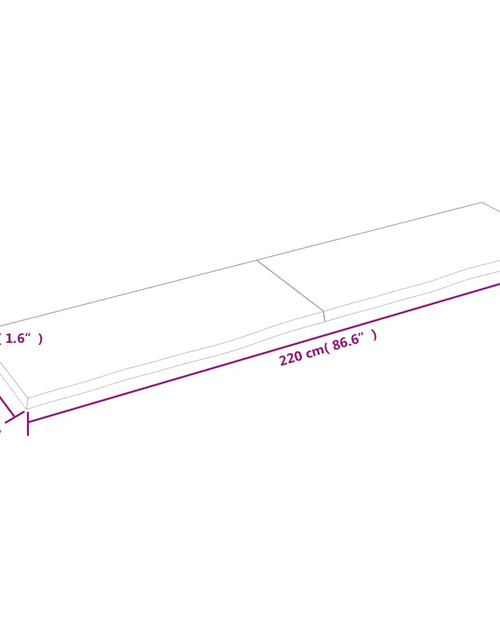 Încărcați imaginea în vizualizatorul Galerie, Poliță de perete, 220x50x4 cm, lemn masiv de stejar netratat Lando - Lando
